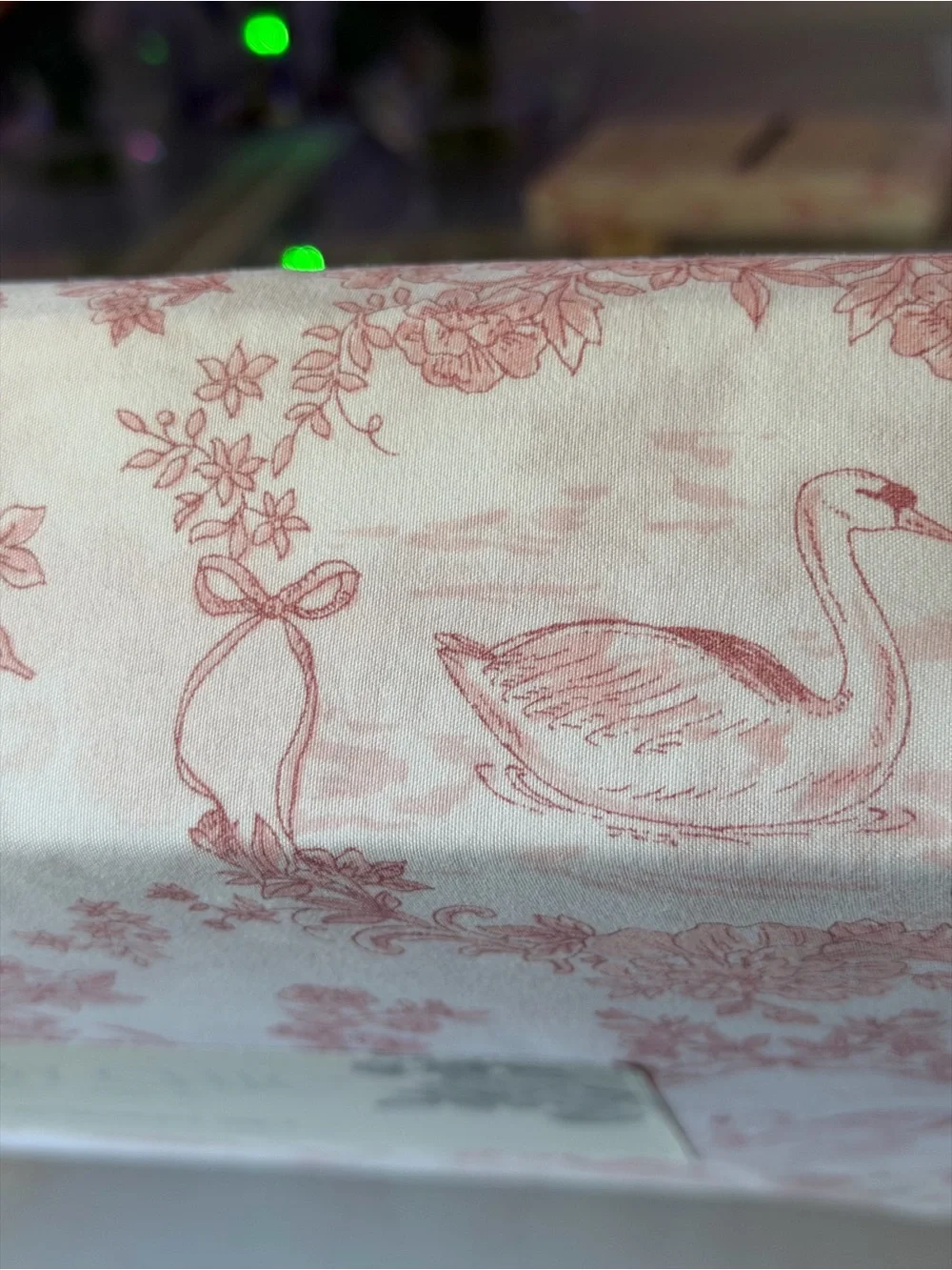 Shabby Chic king Sheet Set Pink White Swan Toile Floral 4 Piece Microfiber NEW